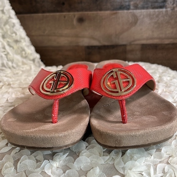 GIANI Bernini Coral/Orange SANDALS Size 7.5 - Picture 2 of 8